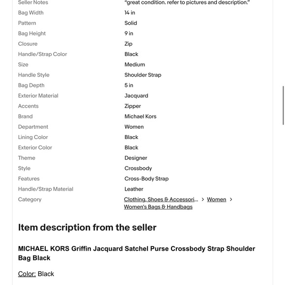 🖤Michael Kors Signature Griffin Jacquard Satchel Crossbody Newer Handbag - Picture 15 of 15